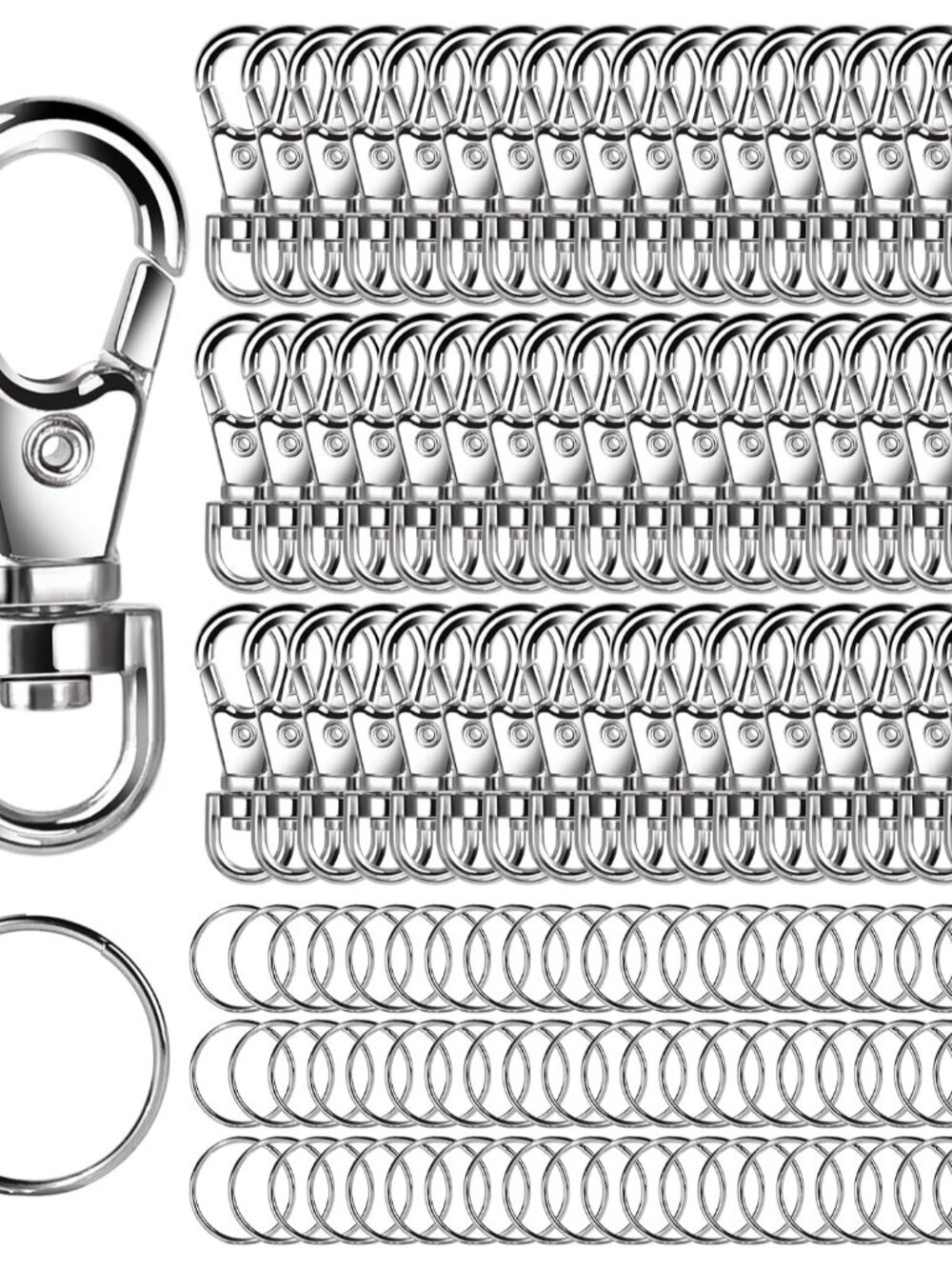 160PCS Lobster Claw Clasps and Key Rings, Keychain Making Kit, 80PCS Keychain Cl